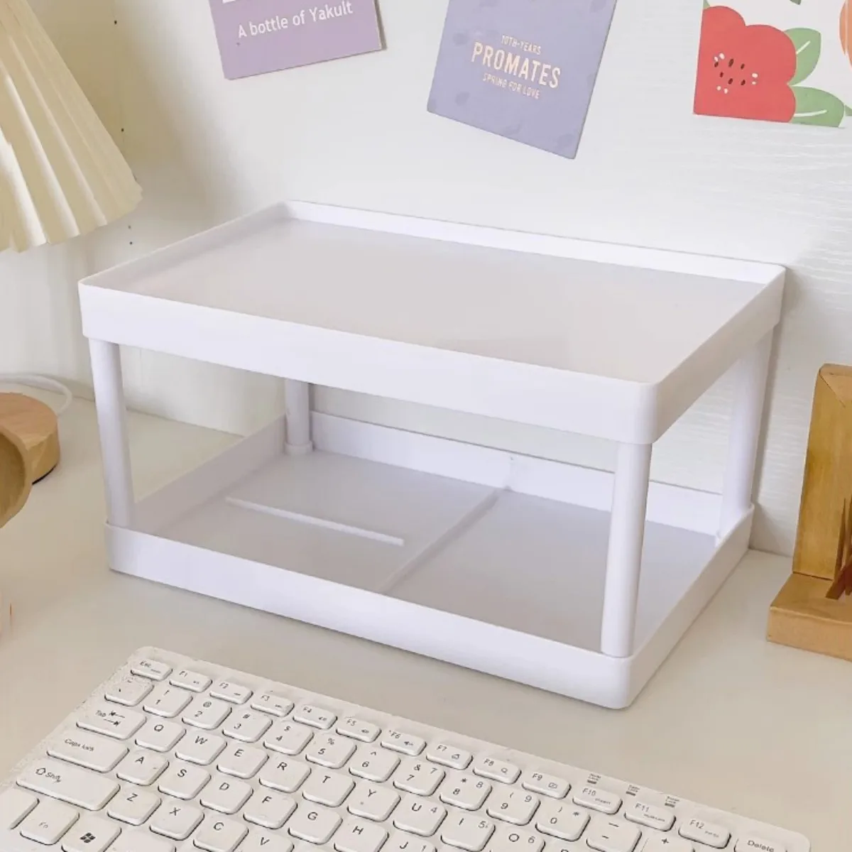 Multifunktionale Desktop Kosmetische Lagerung Rack Büro Lagerung Box Organizer Schreibwaren Sortierung Rack Doppel-schicht Lagerung Rack