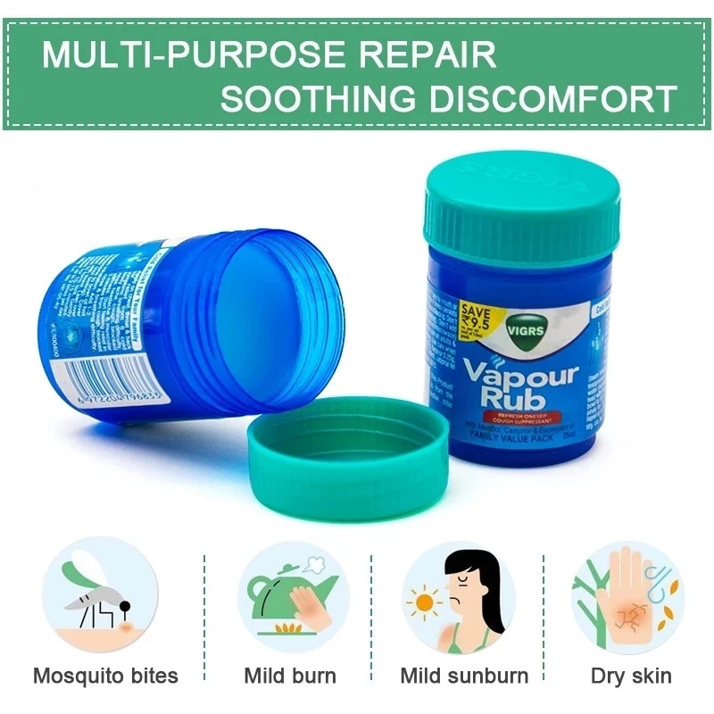Vapour Rub White Cooling Balm Ointment For Anti Mosquito Headache Toothache Stomachache Dizziness Balm Oil