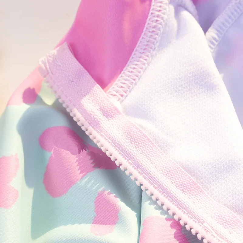 New Children Swimwear Girl Long Sleeve One Piece Suit Sun-proof Beach Swimsuit Zipper Maillot De Bain Femme one piece swimsuit children swimsuit children swimsuits