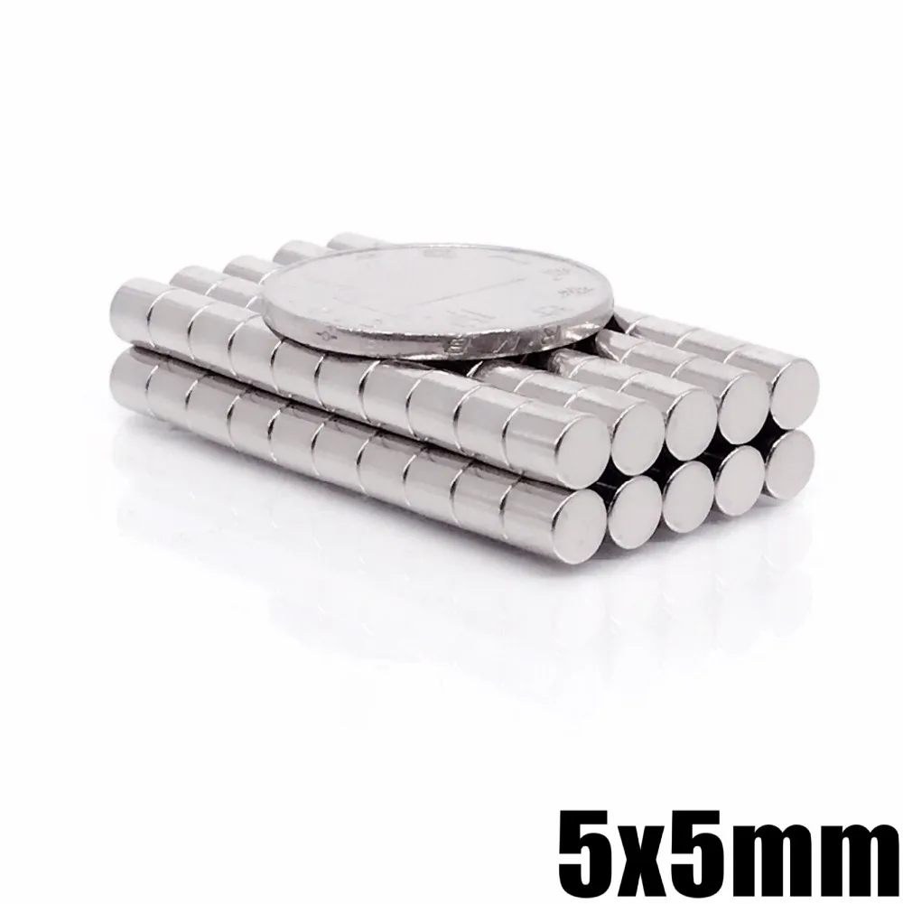 10/20/50/100/200/500/1000/2000Pcs 5x5 Round NdFeB Neodymium Magnet 5x5mm N35 Super Powerful Small imanes Permanent Magnetic Disc