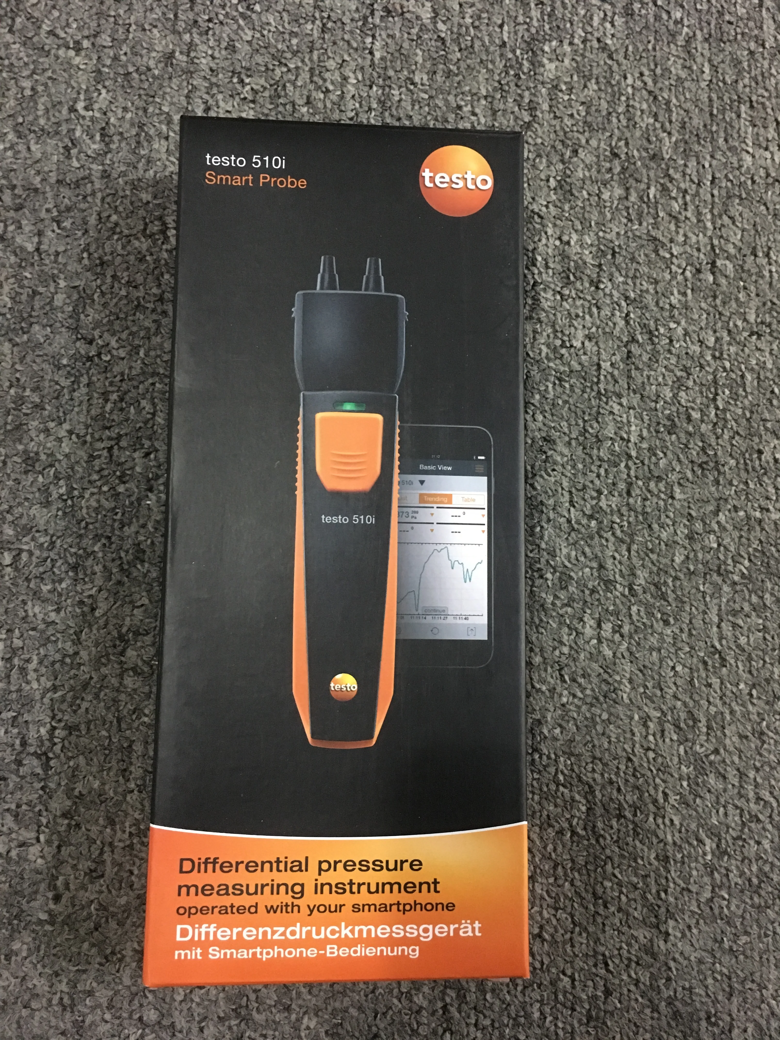 Testo 510I Testo Smart Sonde Mini Strumento Di Misurazione Della Pressione Differenziale Wireless Con Funzionamento Smartphone 0560 1510