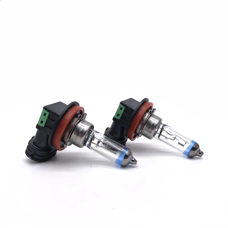 2개입 H11 자동차 할로겐 전구 12V 자동차 전구 3800K 플래티넘 헤드 55W 헤드라이트 램프 상향등 및 하향등 안개등 전구 웜옐로우