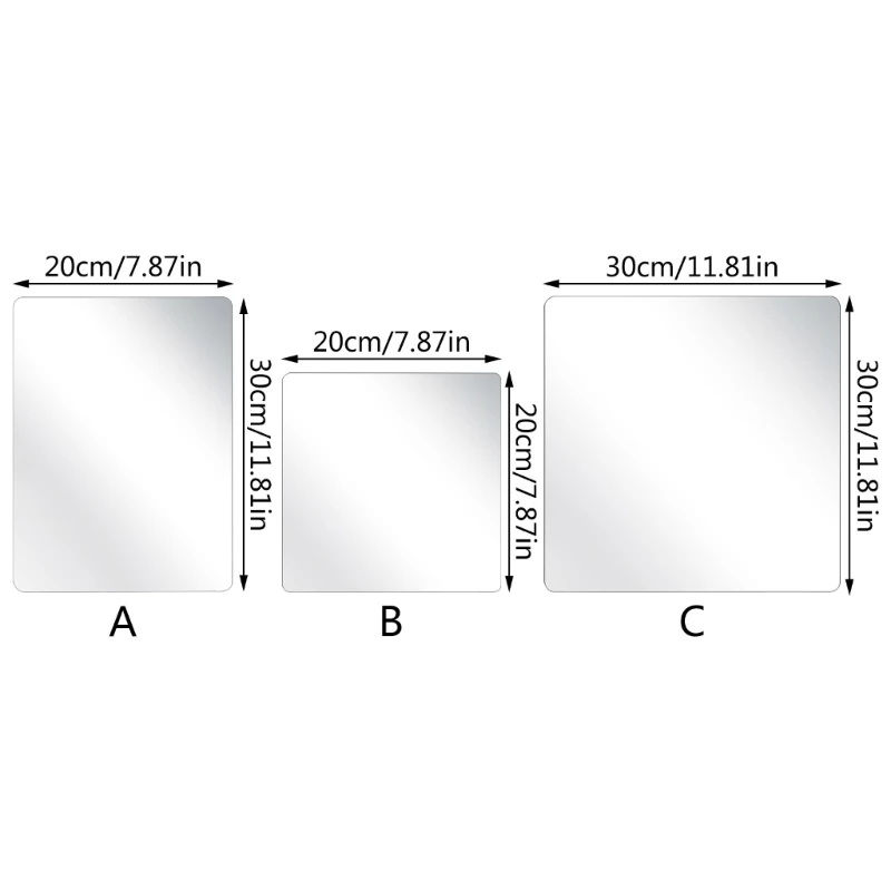 4Pcs 20/30CM Square Acrylic Mirror Flexible Self Adhesive Acrylic Mirror Personalizeds Decorative Wall Sticker For Home