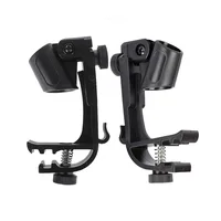 2pcs Drum Microphone Clip Holder Adjustable Shockproof Mic Clips Drum Rim Mount Clamp 2