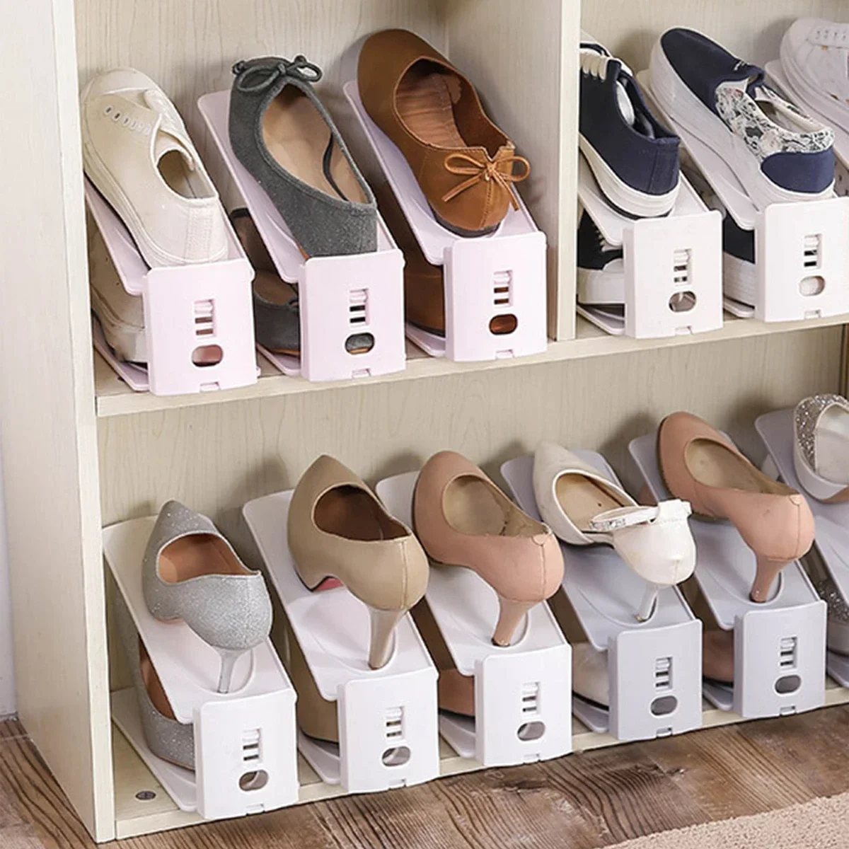 Double-Layer Shoe Rack Adjustable Storage