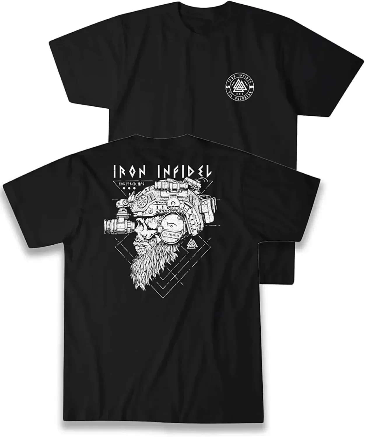 Til Valhalla Shirt Pregnant Tactical Skull T-shirt 100% Pure Cotton Short Sleeved Round Neck T-shirt Casual
