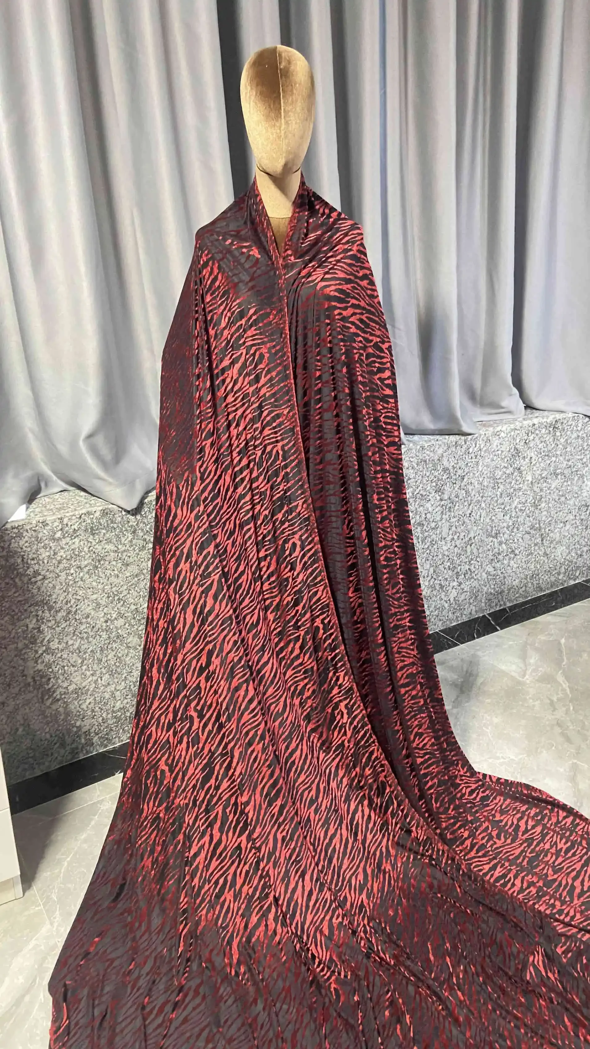 

Leopard Print Velvet Lace Fabric Africa Mesh Fabric 2023 Nigeria Woman Dresses Elegant Temperament for Sewing Material 5Yards