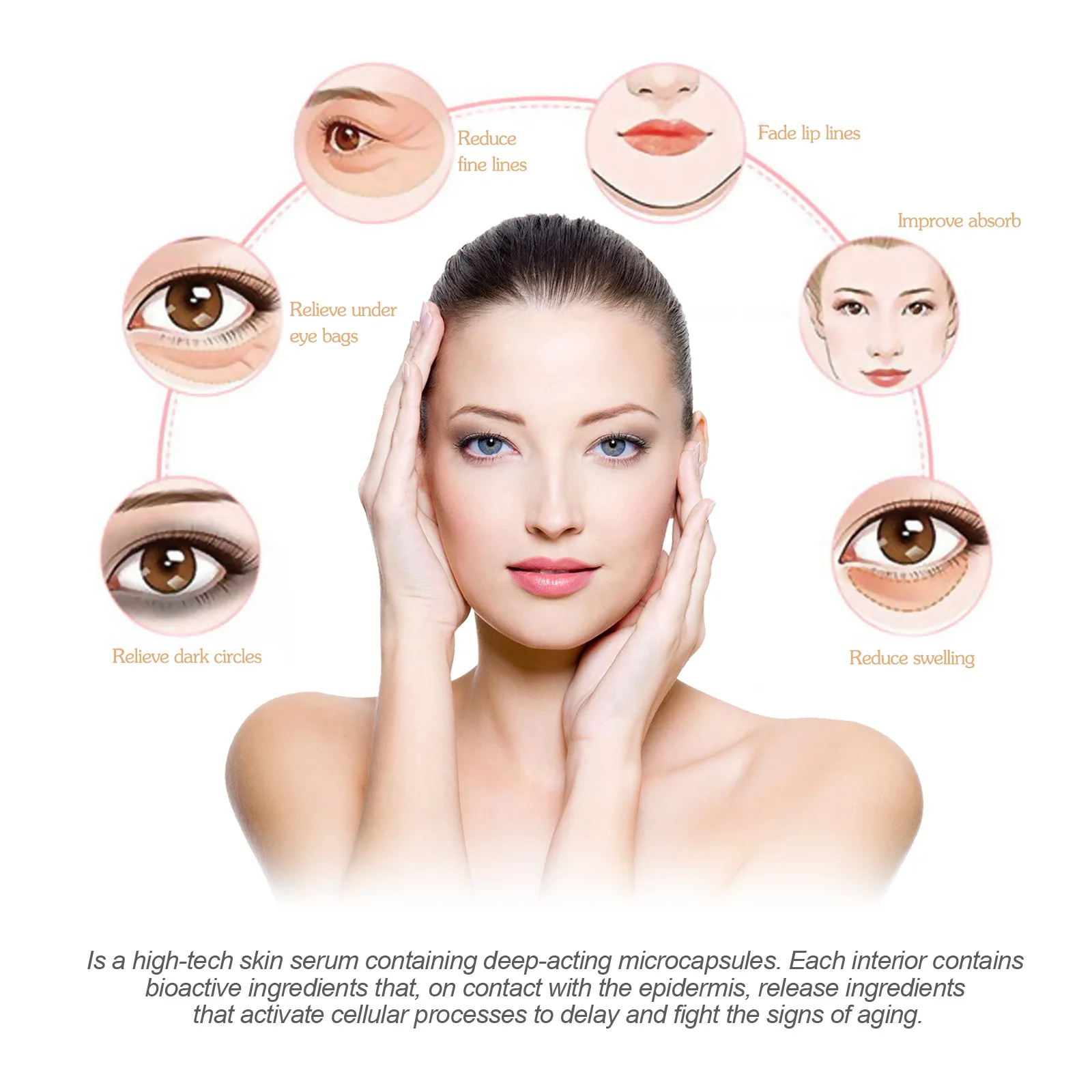 Faltenentfernungsserum, aufhellende Hautaufhellung, Lifting, Straffung, Verblassen feiner Linien, Reparatur der Haut, Befeuchtung, Anti-Aging-Essenz, 30 ml_voghion.com