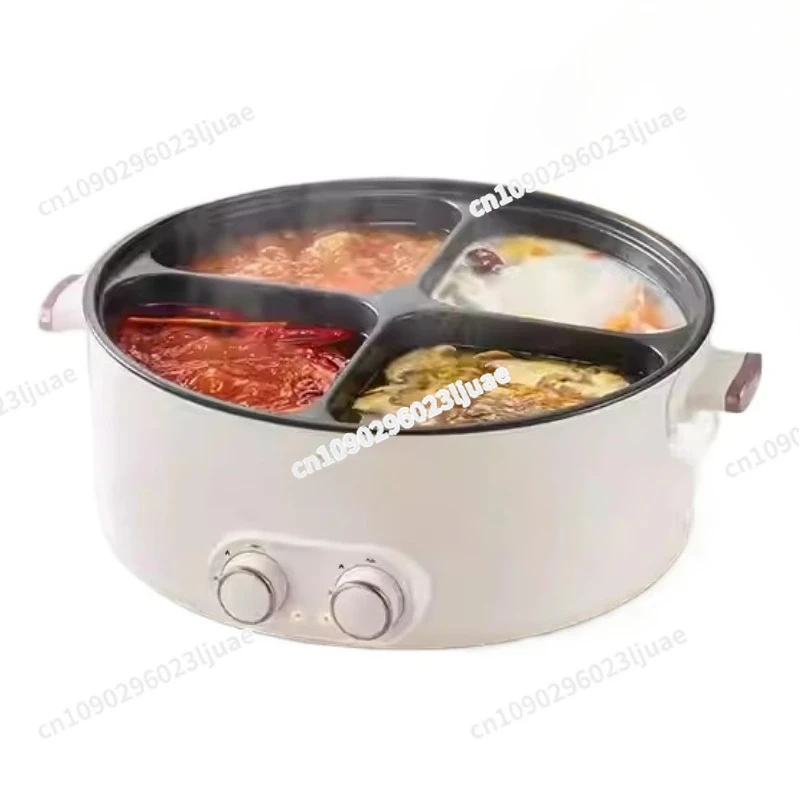 סיר חשמלי רב תכליתי ביתי עם ארבעה תאים, נפח של 6 ליטרים, סיר חם משולב