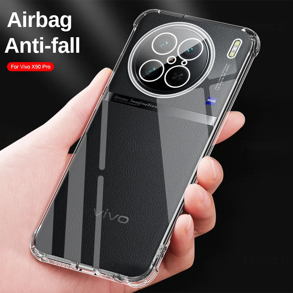 For Vivo X90 Pro Case Transparent Shockproof Soft Coque On Vivox90 X90Pro Plus X 90 90X Proplus 5G Camera Protect Silicone Cover