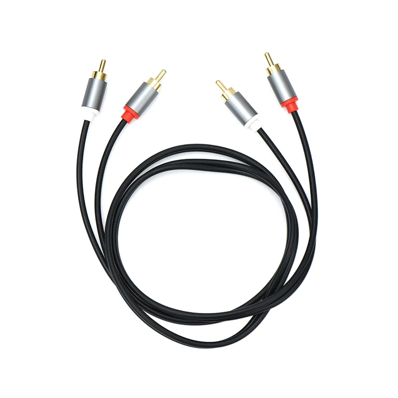 Double Lotus Head Audio Aux Cable 2RCA to 2RCA Amplifier Cable HIFI grade shielded stage speaker Audio TV AV Audio Video Cable