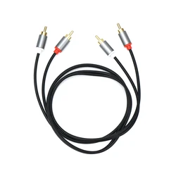Double Lotus Head Audio Aux Cable 2RCA to 2RCA Amplifier Cable HIFI grade shielded stage speaker Audio TV AV Audio Video Cable
