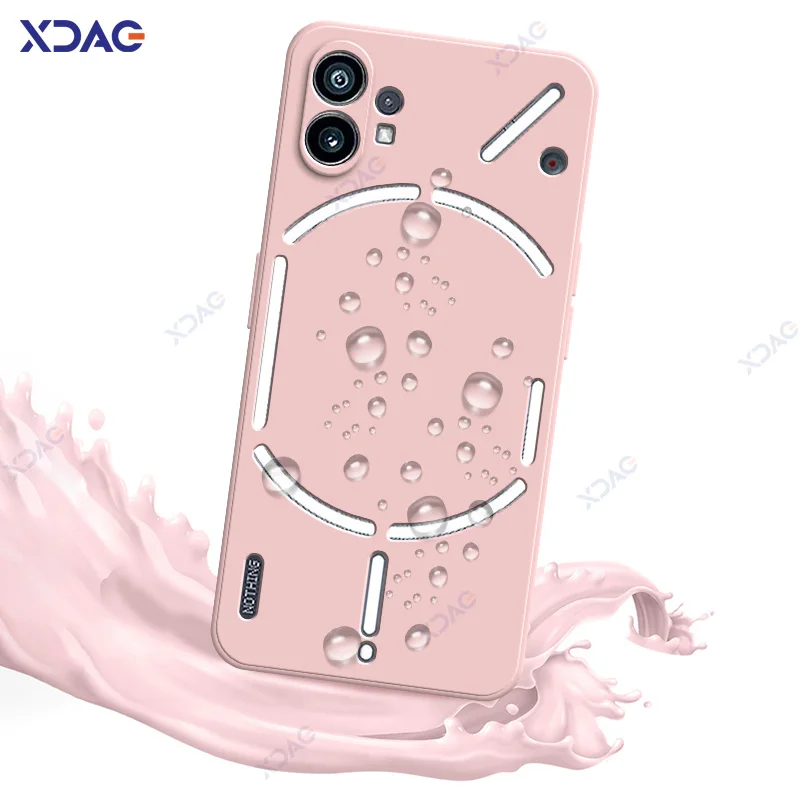 Custodia originale per cellulare per Nothing Phone 1 NothingPhone1 5G 360 Custodia impermeabile con cover posteriore in silicone liquido quadrato morbido di lusso - Image 4