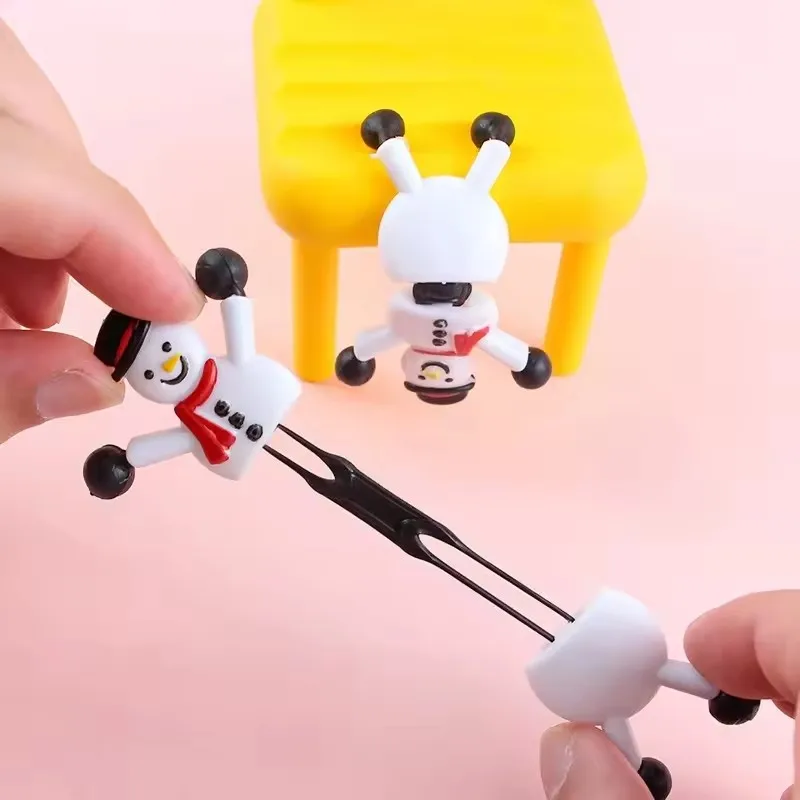 5-20Pcs Climbing Wall Sticky Snowman Cute Poseable Stretchy Toys 2026 New Year Party Kids Gifts Christmas Decoration For Home
