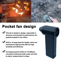 130000RPM Turbo Fan Silent High Power Jet Fan Speedy Brushless Motor Air Duster Type-C PD Fast Recharging Dust Blower Air Blower 2