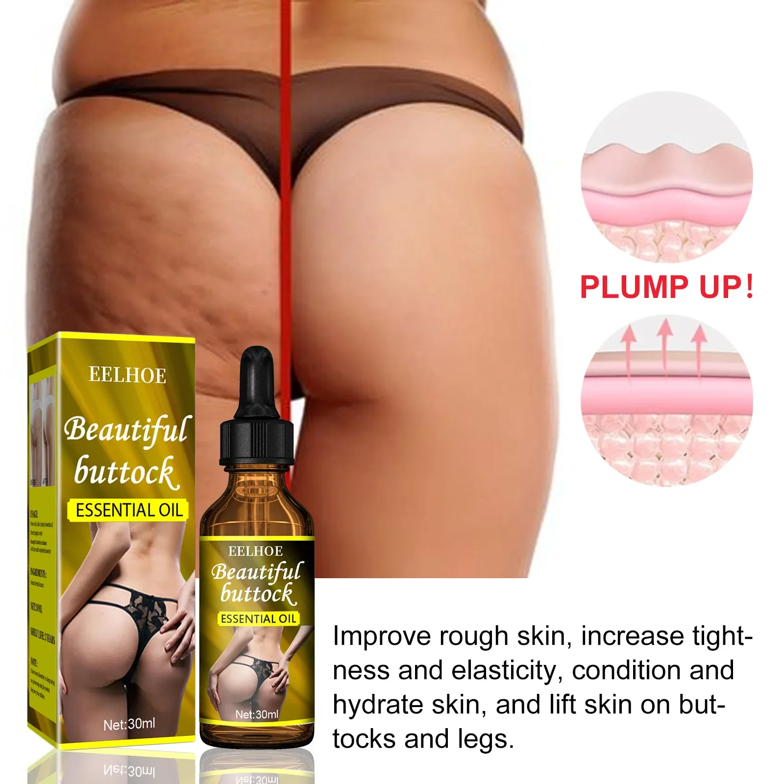 Butt Enhancement Cream Hip Buttock Essential Oils Fast Growth Butt Enhancer Breast Enlargement Body Sexy Care for Women Hip Lift