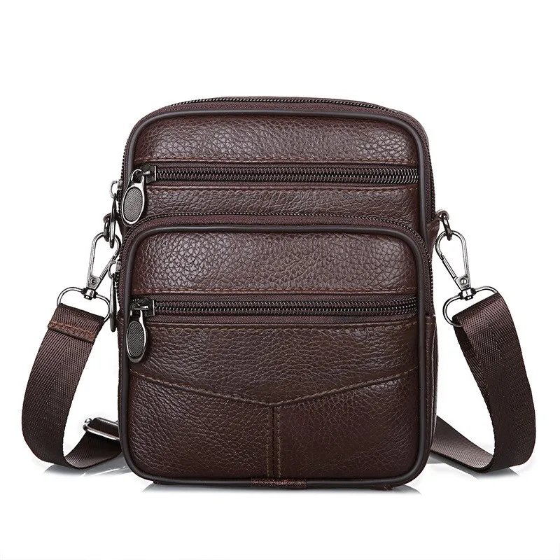 

Genuine Leather Crossbody Bag for Men Bags Casual Belt Bag Man Phone Messenger Bag Fashion Small Male Bag Sling Shoulder Bag