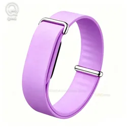 Enhanced Silicone Sport Loop Wristband - Soft, Waterproof Strap (Purple)