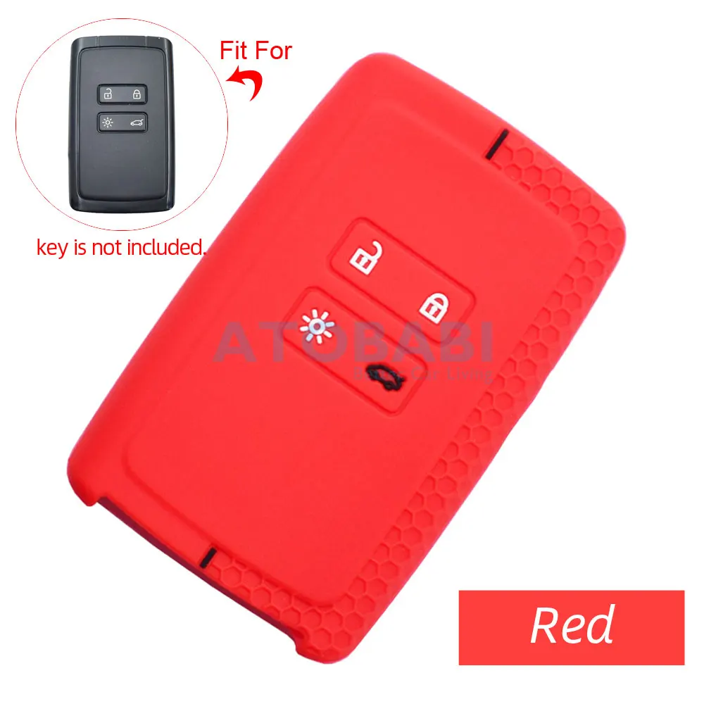 Cover Chiave Auto Custodia in Silicone 4 Tasti Telecomando Compatibile con Renault Clio Espace Master Bus Arkana Talisman Megane Grand Scenic Scenic Kadjar Captur Koleos Zoe Duster Sandero (Verde
