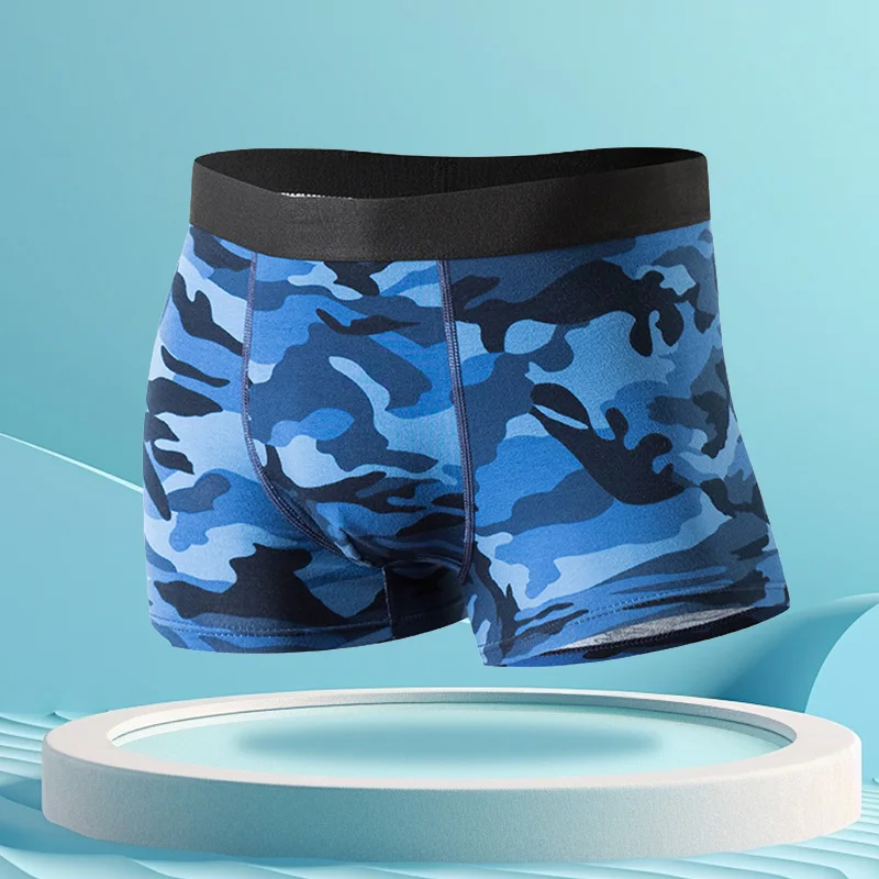 

Men's boxers Camouflage Military panties man Cotton mens boxer shorts Underwear male Army Green Bulge Underpants For Men Gift
