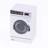 Mini Washing Machine Model Kids Washer and Dryer House Furniture Photo Accessories Toy Dollhouse Laundry Room for Baby 2