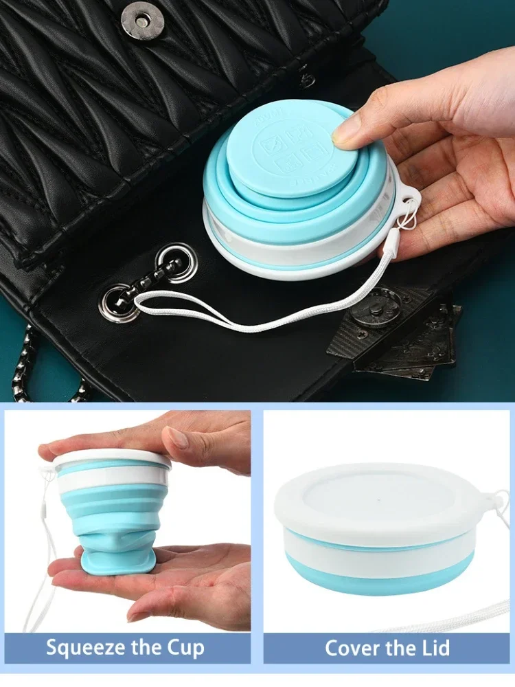 2023 Folding Cup Foldable Collapsible Telescopic Silicone Water Bottle Outdoor Travel Children Cups Teacups Ware Jug Drink Water
