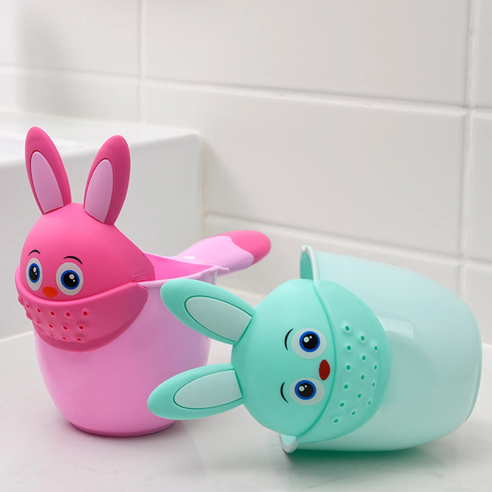 Cute Cartoon Shampoo Cup For Babies Wash Hair Shampoo Cup Baby Spoon Shower Bath Water Swim Head Watering Bottle Bath Product 3