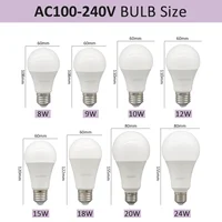 5 шт. E27 светодиодные лампы переменного тока 220 В 110 В лампочка реальной мощности 20 Вт 18 Вт 15 Вт 12 Вт 10 Вт 9 Вт 8 Вт лампада гостиная дом светодиодная бомбала — изображение 3