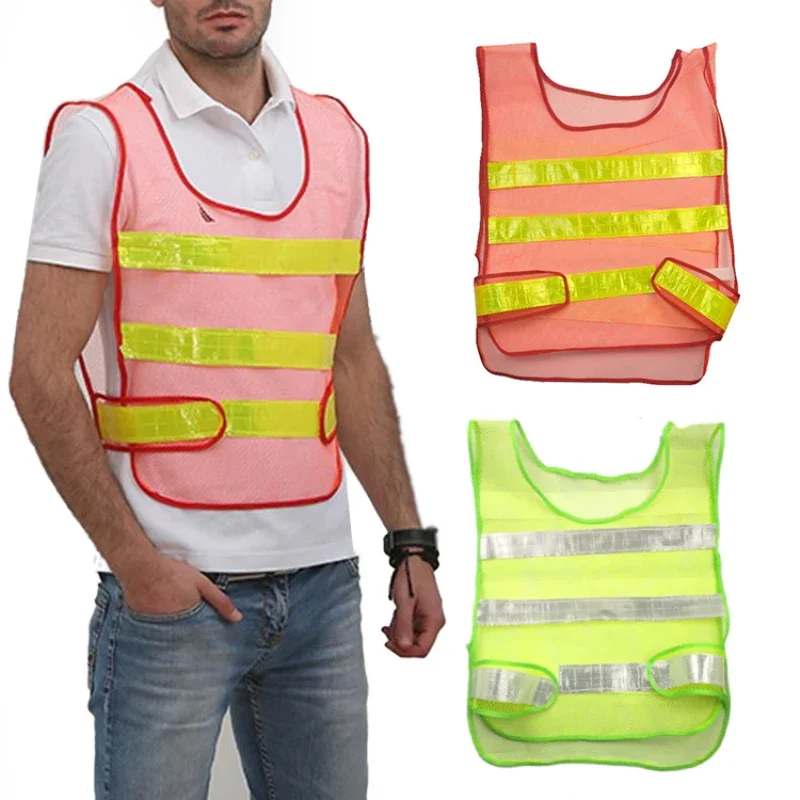 Car Reflective Clothing For Safety Traffic Safety Vest Yellow Visibility High Visibility Outdoor Running Cycling Sports Vest New