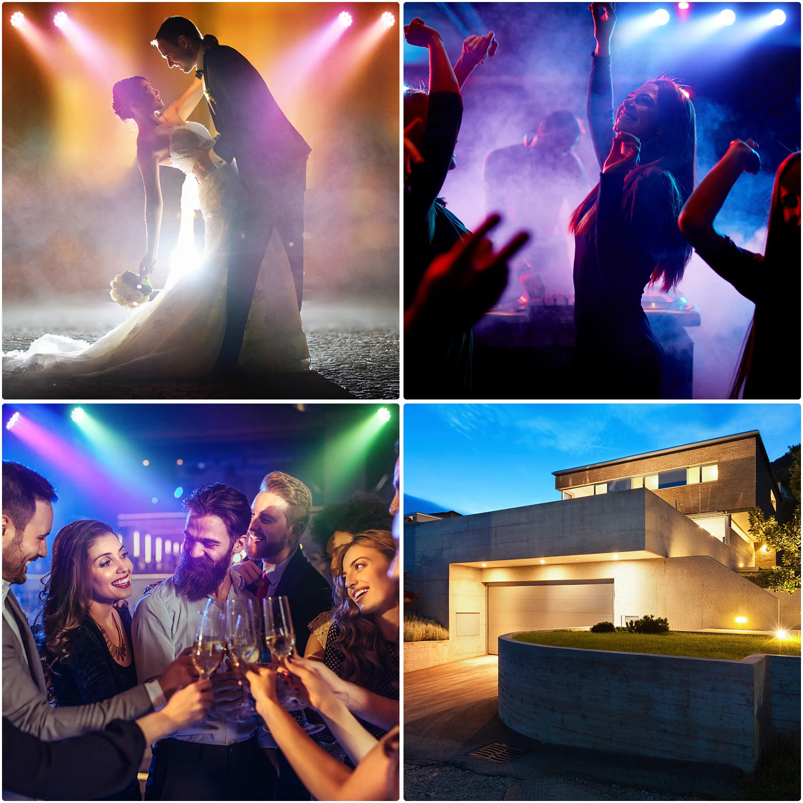 Somspot Mini RGB LED Par Lights Stage Lighting 4