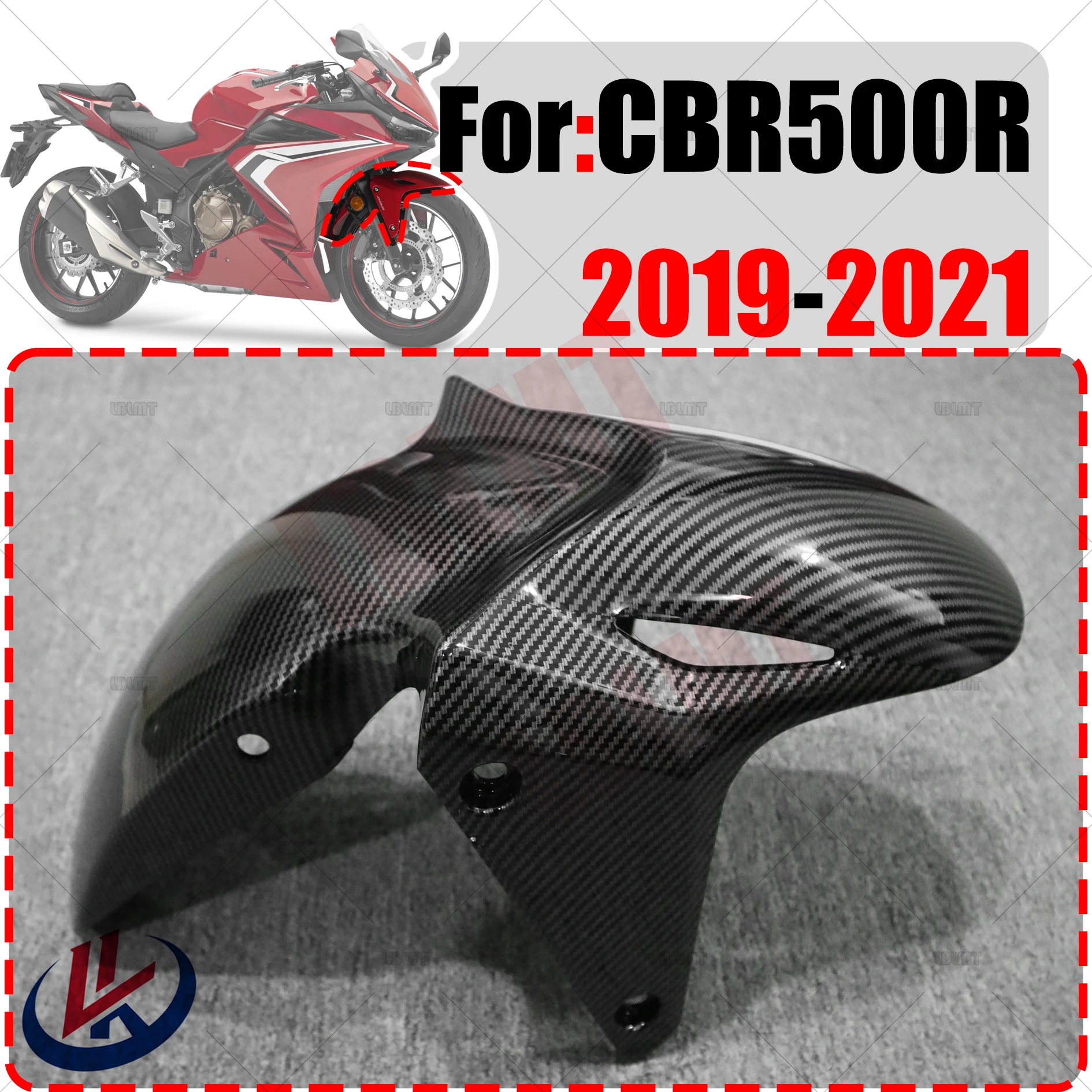 

For HONDA CBR500R CBR 500R CBR500 R 2019-2021 Front Wheel Carbon Fiber Painted Look Fender Mudguard Tire Splash Guard Fairing