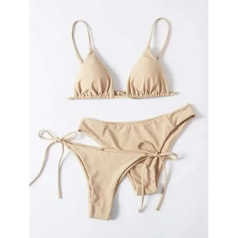 Brazilian Swimsuit Women Sexy Bikini Set Push-up Padded Bra Thong Two Pieces Swimwear Beachwear Bathing Suit Femme