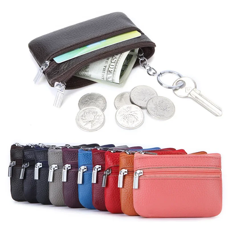 Korean Top-Grain Cowhide Leather Bag – Small Genuine Leather Phone Pouch for Women