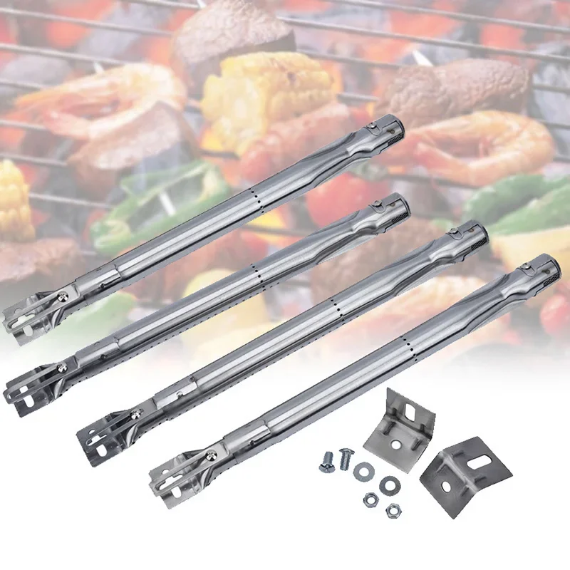 Scalable BBQ Gas Grill Tube Burners Adjustable 30-45cm Replaced Stainless Steel Tool Universal Replacement Home 4pcs grill burner tubes
