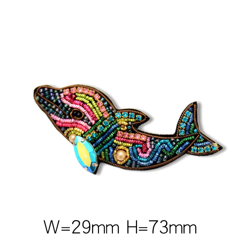 AHYONNIEX Hohe Qualität Französisch Design Schmuck Hand-Bestickter Seide Indien Indische Seide Brosche Delphin Herz Design – Detail 6
