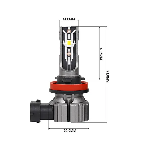 E2 Canbus LED 헤드라이트 안개등 전구, H4 9003 H7 H1 H3 9005 HB3 9006 HB4 H8 H9 H11 H16JP 9012 HIR2 880 881 H27, 30000LM, 2 개 4
