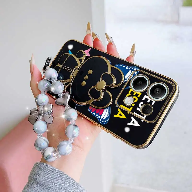 Dancing Butterfly Phone Case Set with Lanyard and Rabbit Stand