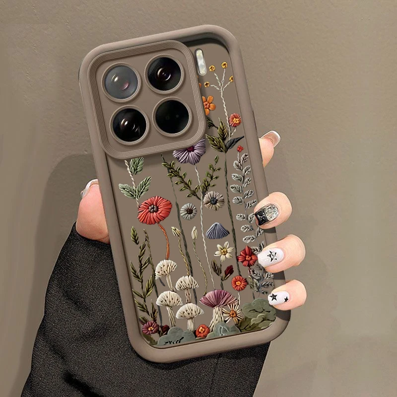 Elegant Embossed Floral Painted Phone Case