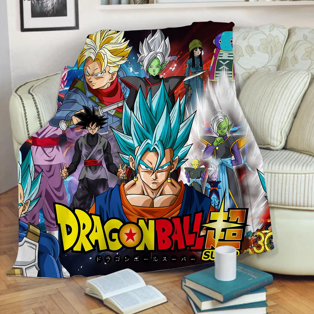 Just Funky Dragon Ball Z Super Saiyajin 3 Cobertor Goku [Preto Azul 116,8  cm x 152,4 cm], Cobertor Ultra Instinto DBS, Edredom de Lã de Pelúcia DBZ,  Cobertor de Animais para Crianças