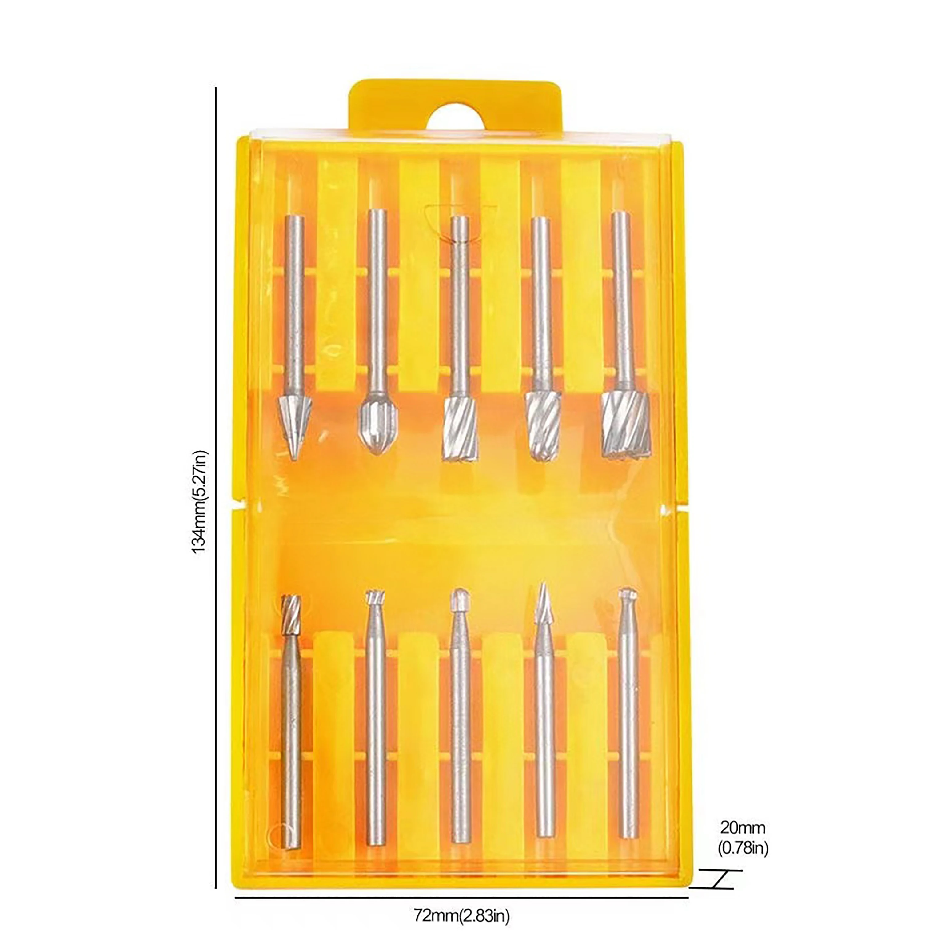 10 pieces carbide file set, carbide tungsten steel double-edge rotary file milling head, woodworking grinding and engraving 3