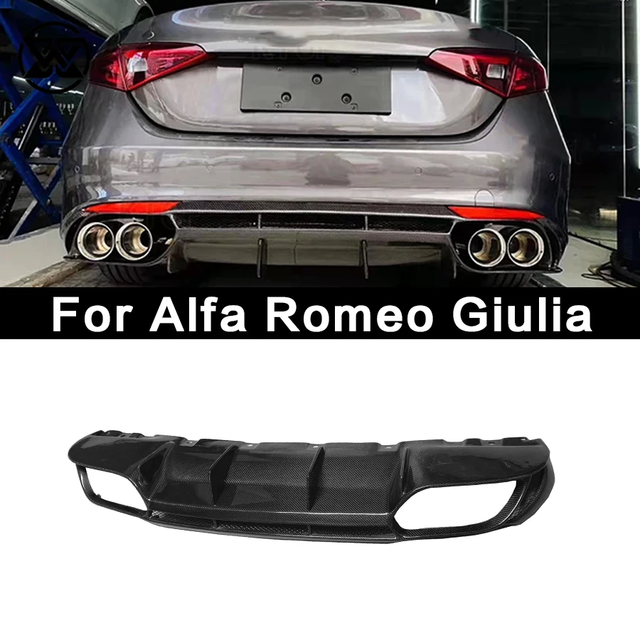 

Carbon Fiber Rear Bumper Lip Diffuser Spoiler Splitter QV style For Alfa Romeo Giulia 2015+ Car Rear Lip Diffuser