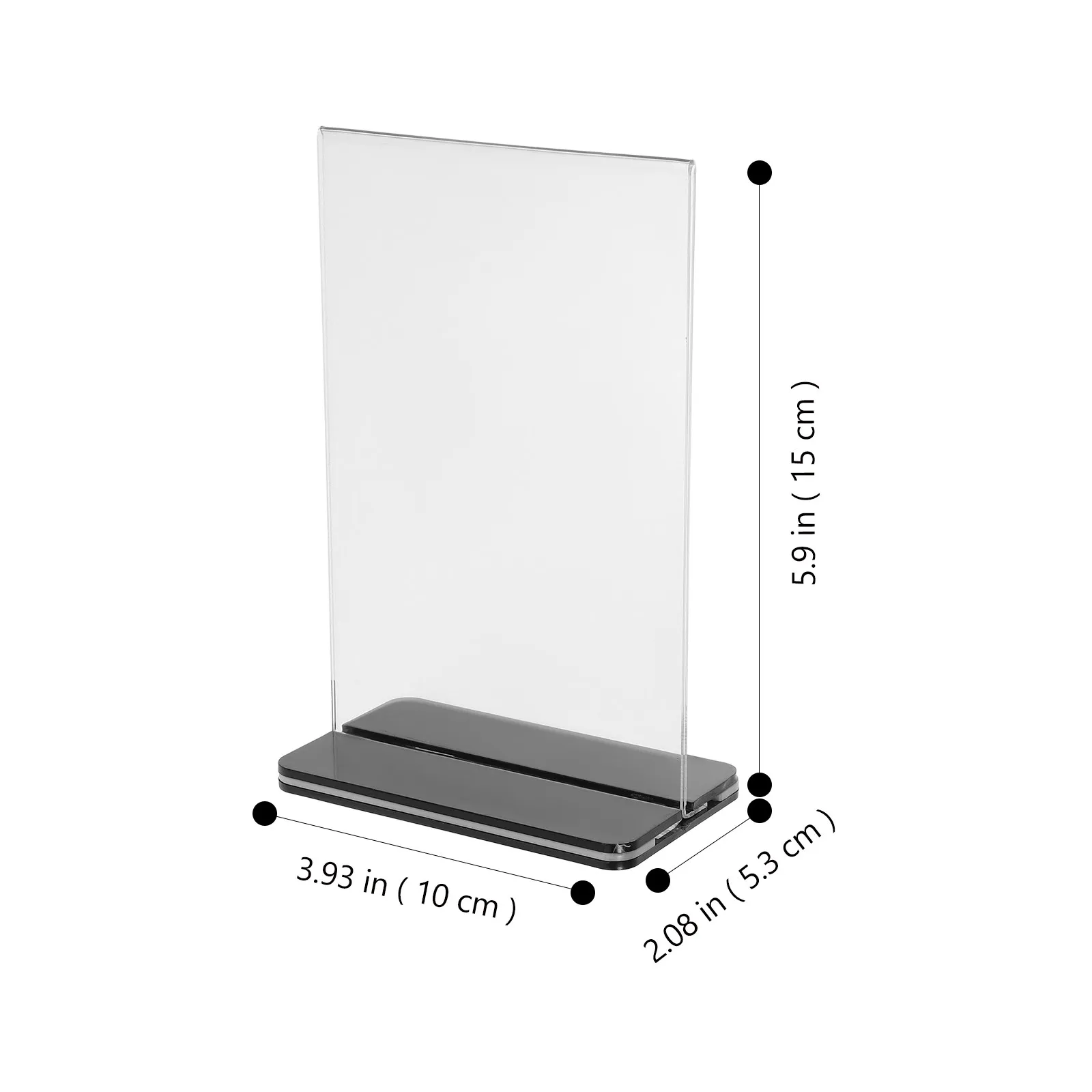 3Pcs T자형 아크릴 사인 홀더 메뉴 디스플레이 랙 수직 가격 홀더 150x100mm 양면 투명 베이스 안정적인