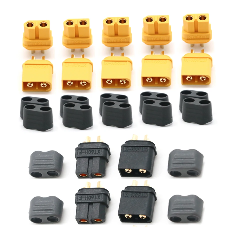 

Amass XT60+ XT60H Plug Connector 50 pair With Sheath Housing Male & Female For RC Lipo Battery FPV Quadcopter