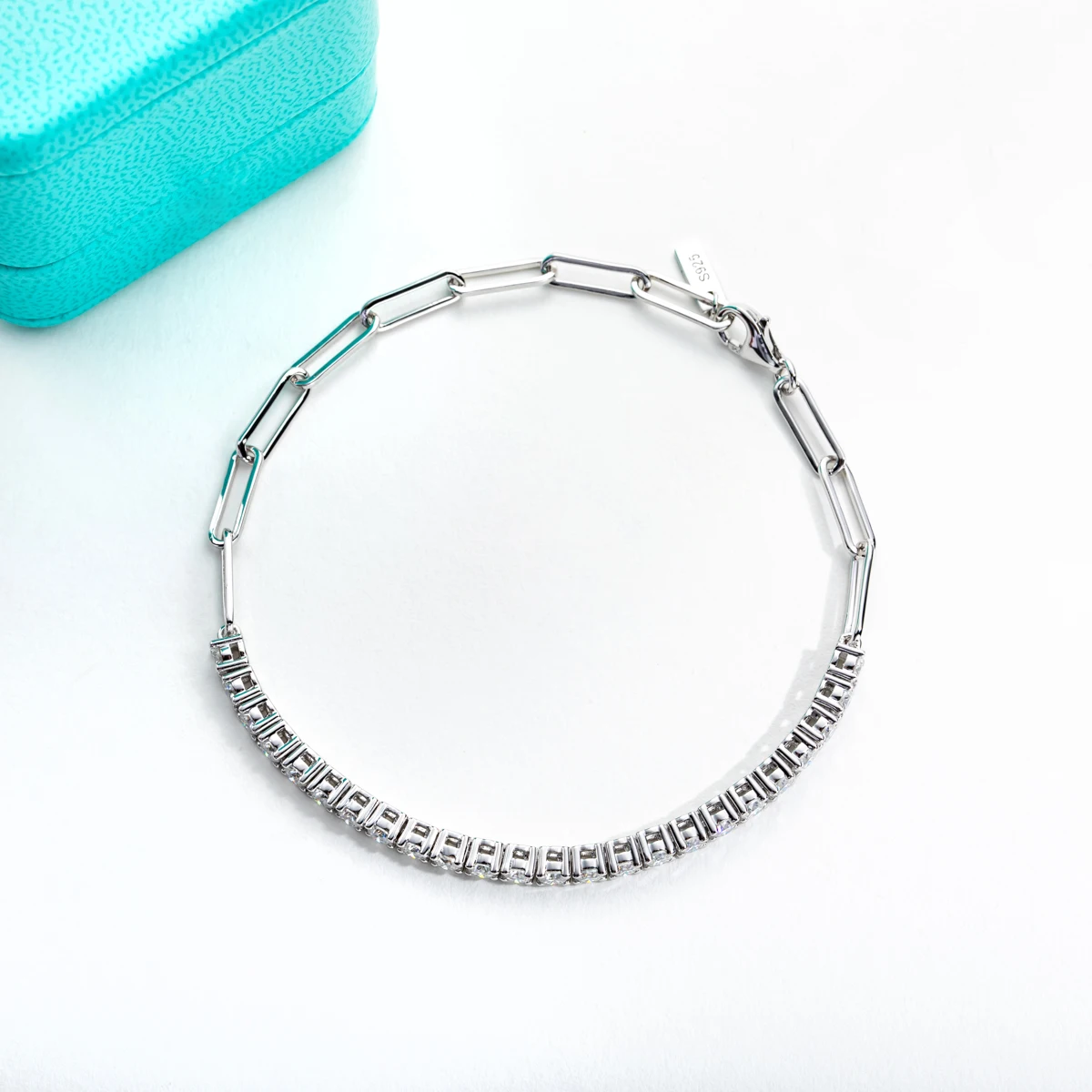 AnuJewel 여성용 모이사나이트 테니스 팔찌, , 실험실 제작 다이아몬드, 조정 가능한 팔찌, 3mm, 16 + 4cm