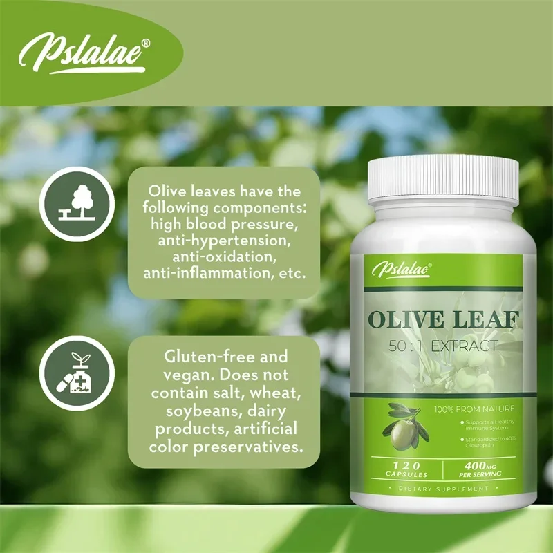 Olive Leaf Extracts Capsules 40% Oleuropein Supports Cardiovascular Health Immune Health Antioxidant