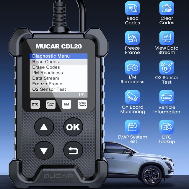 MUCAR CDL20 2024 OBD2 Scanner Full System Scan Tool Check Engine Light Diagnostic Tools Smog Test Automotive Code Reader 6