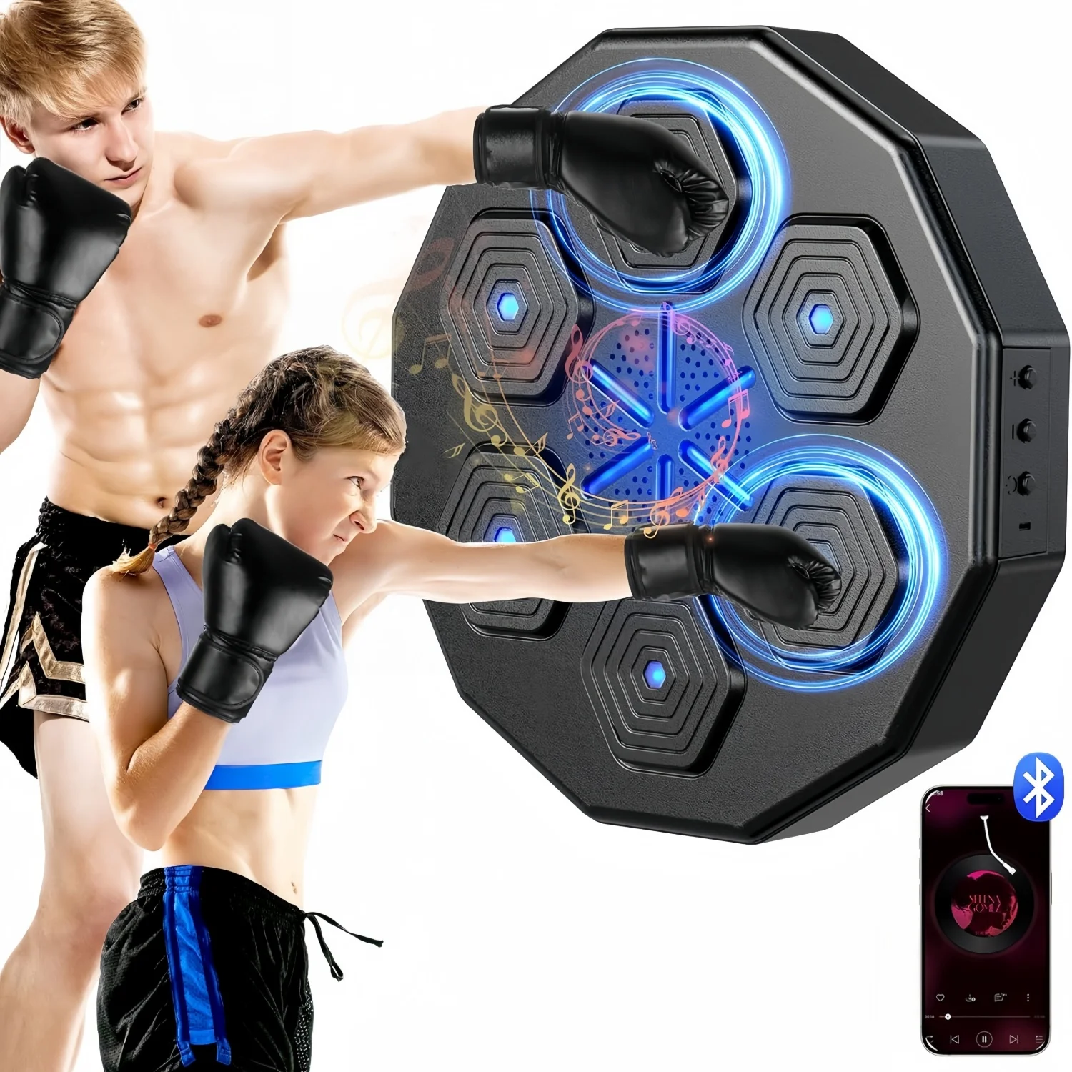Smart Music Boxing Machine Wall Target LED Lighted Sandbag Relaxing Reaction Training Target For Boxing Sports Agility Reaction