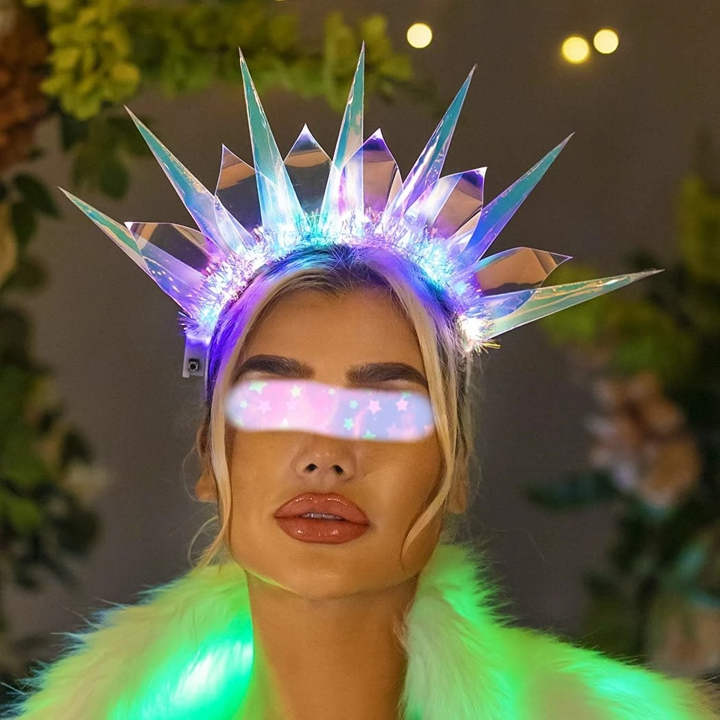 Fascia Corona Sunburst Halo Per Capelli - Accessorio Festa, Costume, Elegante Con Perline - Foto 8