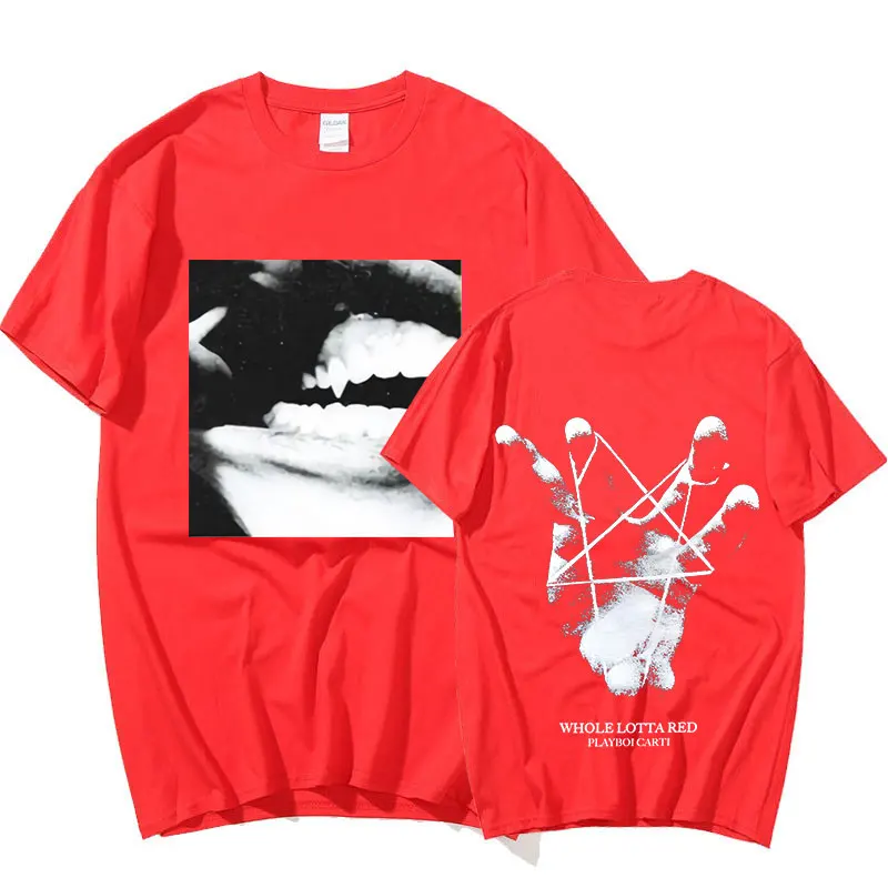 ヒップホップラッパーplayboi carti tシャツミュージックアルバム胸いっぱいの赤メンズカジュアルtシャツシャツファッション特大t-shritsストリート  AliExpress