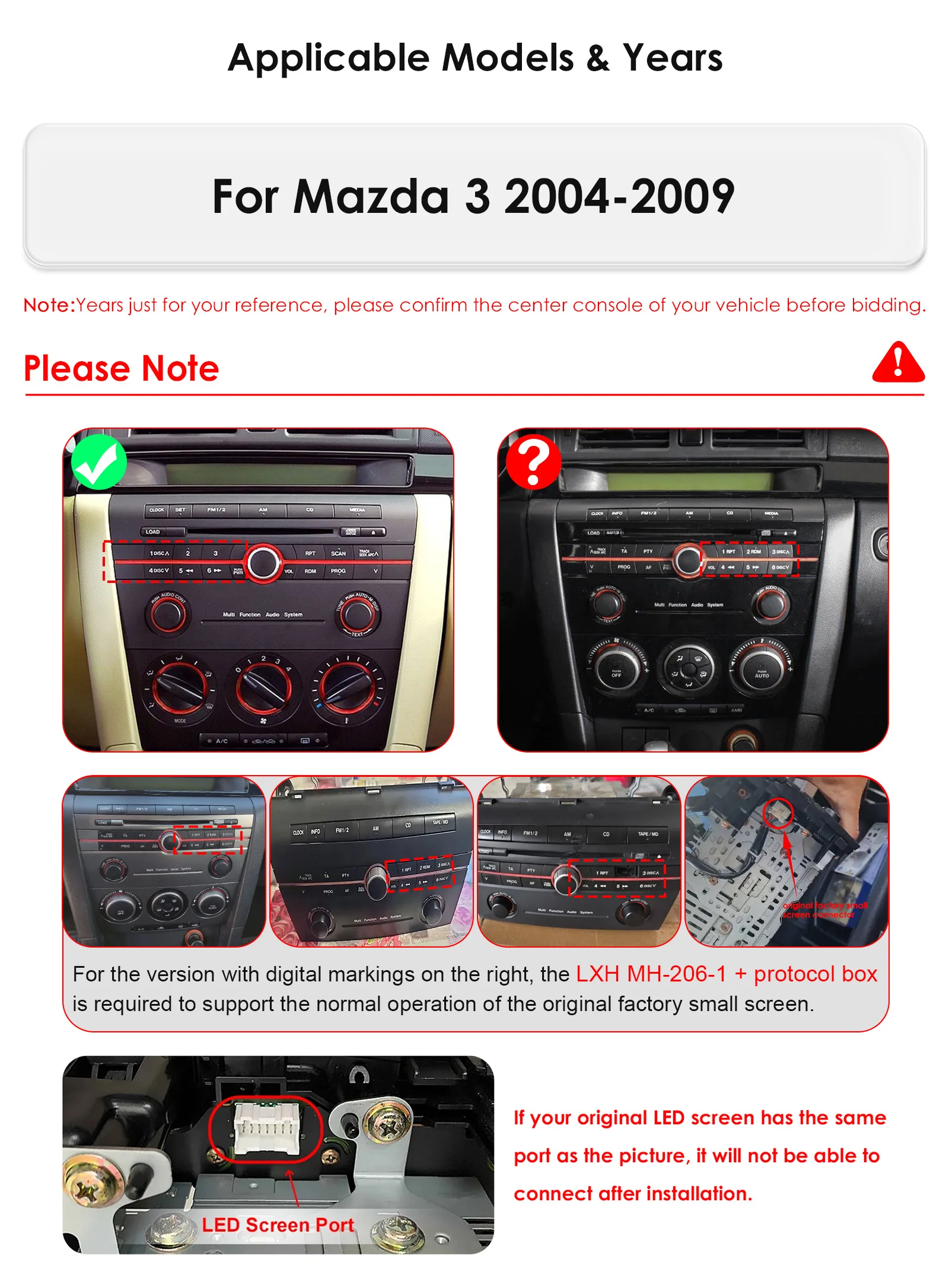 Radio para Auto Android 8G 128G para Mazda 3 2004-2009, Reproductor Multimedia, GPS, CarPlay Inalámbrico, 4G, Autoradio con Snapdragon 6115, Cámara 360° 5